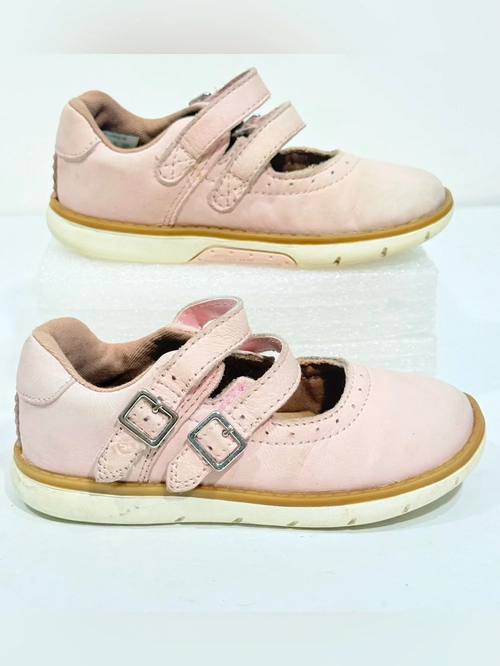 Stride Rite Coraline Light Pink Leather Double-Strap Mary Jane Shoes Size 7.5
